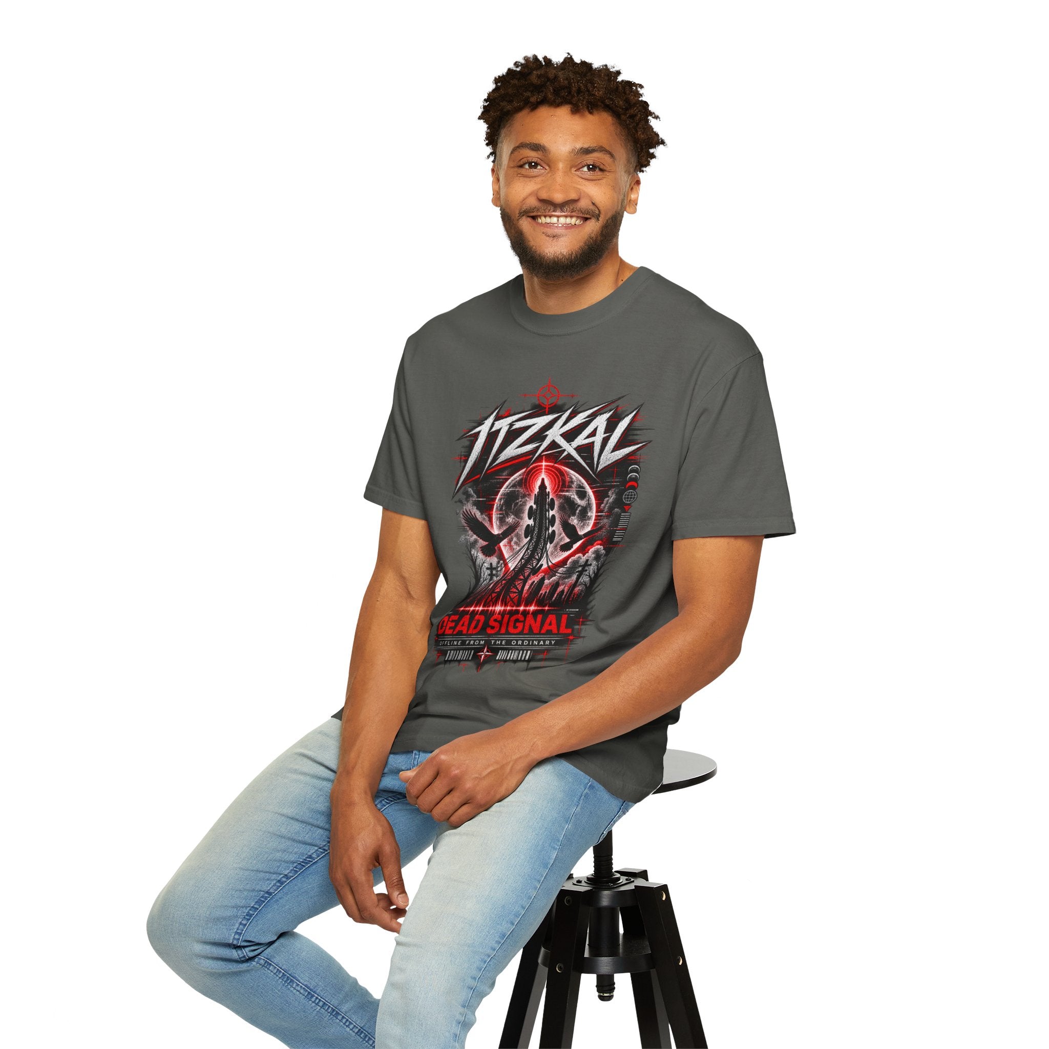ITZKAL Dead Signal — Washed Streetwear Graphic Tee