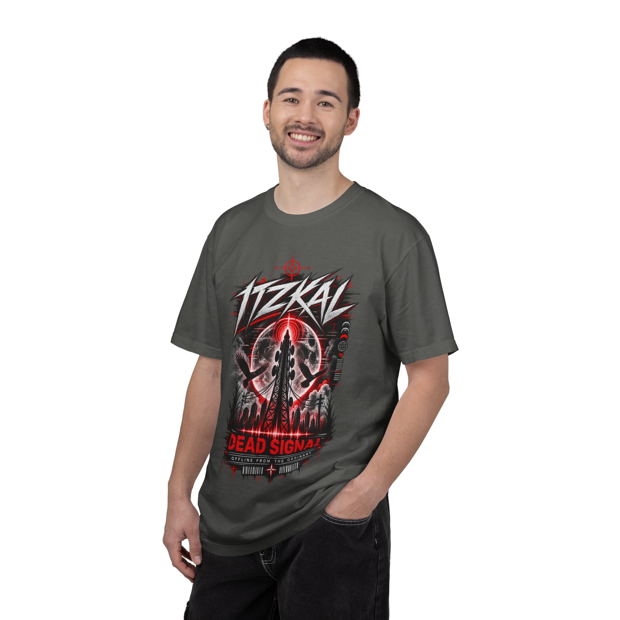 ITZKAL Dead Signal — Washed Streetwear Graphic Tee